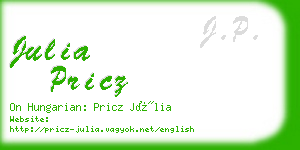 julia pricz business card